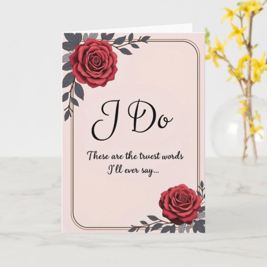 Carte I Do Wedding Vows Card (Fleur jaune)