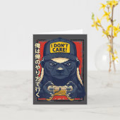 Carte I Don’t Care - Honey Badger Gamer Design (Fleur jaune)