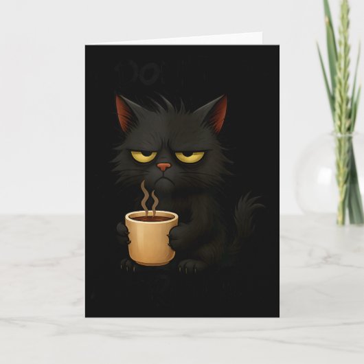 Carte I Don't Do Mornings Funny Quote Black Cat Lover Gi (Devant)