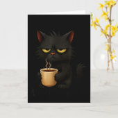 Carte I Don't Do Mornings Funny Quote Black Cat Lover Gi (Fleur jaune)