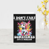 Carte I Don't Fart I Whisper In My Pants - Funny Unicorn (Fleur jaune)