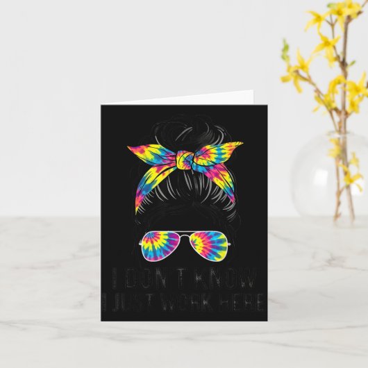 Carte I Don't Know I Just Work Here Funny Sarcasm Quotes (Fleur jaune)