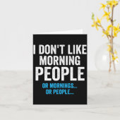 Carte I Dont Like Morning People Funny Sarcastic  (Fleur jaune)