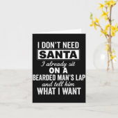Carte I Don't Need Santa I Already Sit On A Bearded Man' (Fleur jaune)