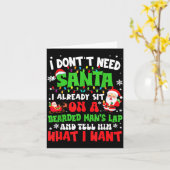 Carte I Don't Need Santa I Already Sit On A Bearded Man' (Fleur jaune)