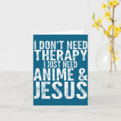 Carte I Don't Need Therapy I Just Need Anime &amp; Jesus (Fleur jaune)