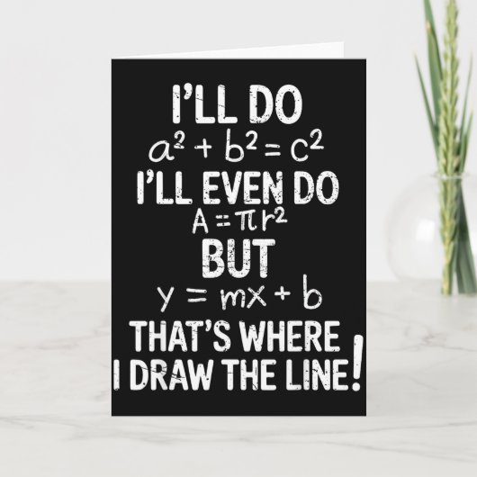 Carte I Draw The Line Funny Back To School Math Teacher  (Devant)