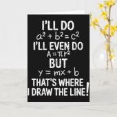 Carte I Draw The Line Funny Back To School Math Teacher  (Fleur jaune)