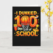 Carte I DUNKED 100 Days of SCHOOL (Fleur jaune)
