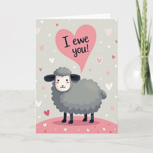 Carte I Ewe You Funny Sheep Love Card (Devant)