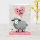Carte I Ewe You Funny Sheep Love Card (Fleur jaune)