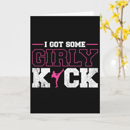 Carte I Got Some Girly Kick Kickboxing  (Fleur jaune)