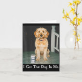 Carte I Got That Dog In Me Funny Golden Doodle Smoking B (Fleur jaune)