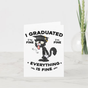 Carte I Graduate Diplômé Cl 2025 Funny Chat noir Gradu