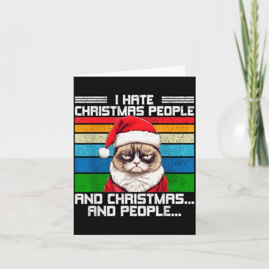 Carte I Hate Christmas Holidays Haters Black Uni-adults (Devant)