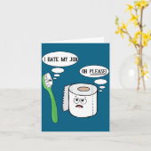 Carte I Hate My Oh Please Toothbruoilet Paper Funny  (Fleur jaune)