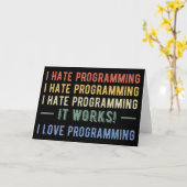 Carte I Hate Programmation - Drôle Programmeur I (Fleur jaune)