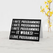 Carte I Hate Programmation - Drôle Programmeur II (Fleur jaune)