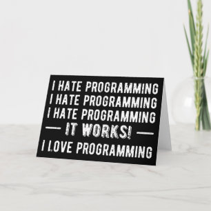 Carte I Hate Programmation - Drôle Programmeur II