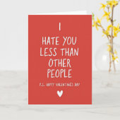 Carte I Hate You Less Funny Valentine Card (Fleur jaune)