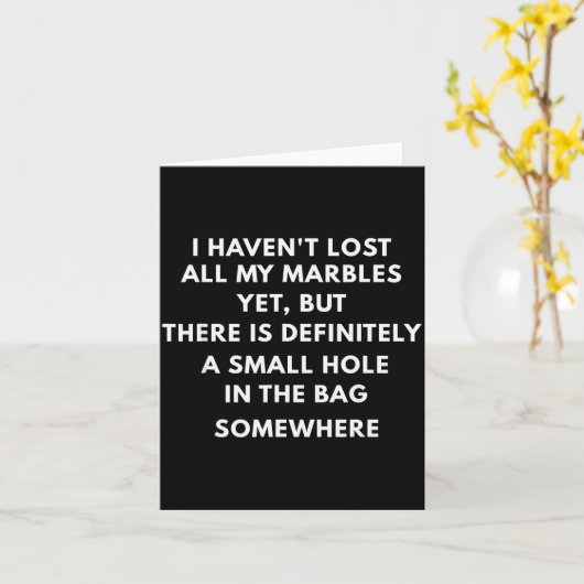 Carte I Haven't Lost All My Marbles Yet,halloween Pun,gh (Fleur jaune)