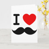 Carte I heart / Amour Moustaches / Moustaches (Fleur jaune)