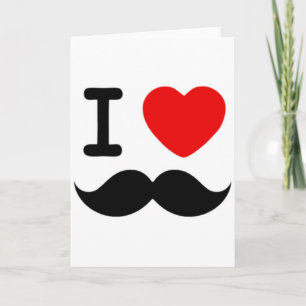 Carte I heart / Amour Moustaches / Moustaches