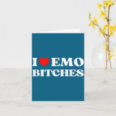 Carte I Heart Emo Es Funny Quote Red Heart Emo Girl Styl (Fleur jaune)