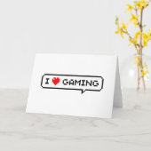 Carte I Heart Gaming I Love Gaming Simple Pixel Art (Fleur jaune)