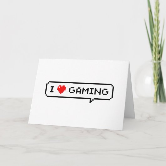 Carte I Heart Gaming I Love Gaming Simple Pixel Art (Devant)