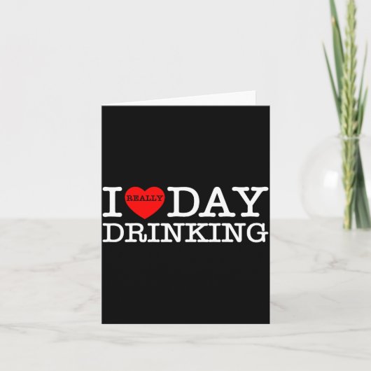 Carte I Heart Love Day Drinking Party Funny Barbecue Fam (Devant)