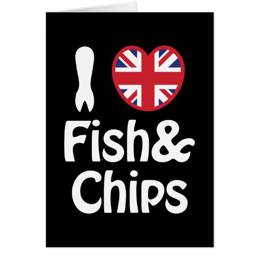 Carte I Heart [Love] Poisson & Chips (Devant)
