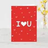 Carte I Heart U Cœurs Rouges (Fleur jaune)