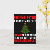 Carte I Identify As A Christmas Tree Lit On Outside Dead (Fleur jaune)