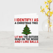 Carte I Identify As A Christmas Tree Lit On The Outside  (Fleur jaune)