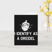 Carte I Identify As A Dreidel Funny Hanukkah Gelt Menora (Fleur jaune)