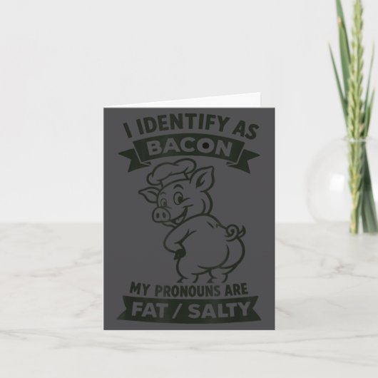 Carte I Identify As Bacon G, Funny Bbq Lover, Foodie Dad (Devant)