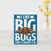 Carte I Like Big Bugs And I Cannot Lie Funny Tarantula L (Fleur jaune)