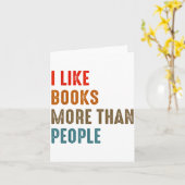 Carte I Like Books More Than People Funny Book Lovers Bo (Fleur jaune)