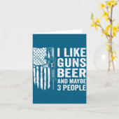 Carte I Like Guns Beer Maybe 3 People Funny Drinking  (Fleur jaune)