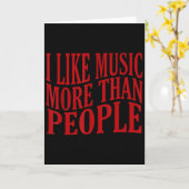 Carte I Like Music More Than People Art Simple Music Moo (Fleur jaune)
