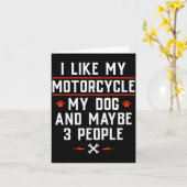 Carte I Like My Motorcycle My Dog And Maybe 3 People - F (Fleur jaune)