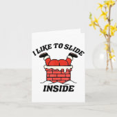 Carte I Like To Slide Inside Funny Santa Couple Matching (Fleur jaune)
