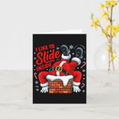 Carte I Like To Slide Inside Funny Santa Couple Matching (Fleur jaune)