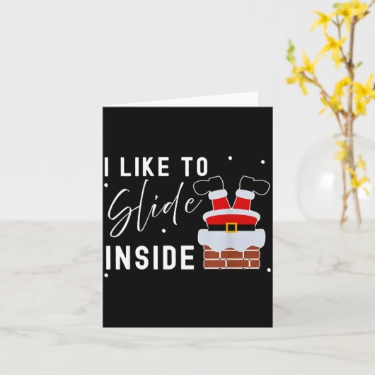 Carte I Like To Slide Inside Funny Xmas Couple Unhinge P (Fleur jaune)