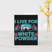 Carte I Live For White Wder Ski Goggles Snowboard Art  (Fleur jaune)