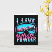 Carte I Live White Powder Snowboard (Fleur jaune)