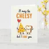 Carte I Loaf You Cheesy Pun Card (Fleur jaune)