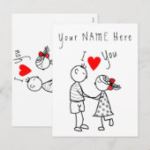 Carte I Lote You - Couple mignon - Texte / Nom per (Devant / Derrière)