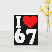 Carte I Love 67 Meme Six Seven Matching Couples Valentin (Fleur jaune)